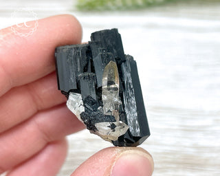 Velvet Black Tourmaline & Smoky Quartz Specimen - Namibia #16