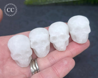 White Calcite Mini Skull
