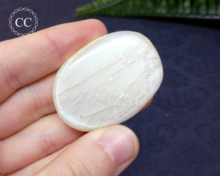 White Moonstone Palm Stone