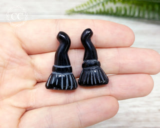 Black Obsidian Broom Carving