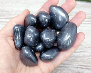 Hematite Chunky Tumbled Crystals in hand