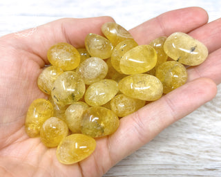 Yellow 'Blue John' Fluorite Tumbled Crystal