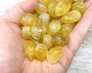 Yellow 'Blue John' Fluorite Tumbled Crystal