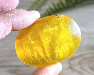 Yellow Fluorite Palm Stone #2