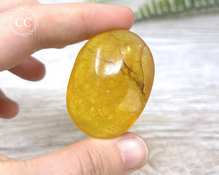 Yellow Fluorite Palm Stone #2