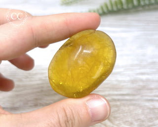 Yellow Fluorite Palm Stone #2