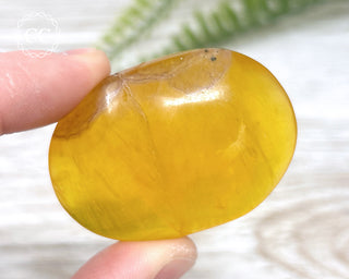 Yellow Fluorite Palm Stone #2