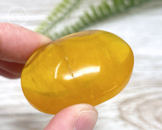 Yellow Fluorite Palm Stone #2