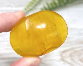 Yellow Fluorite Palm Stone #2