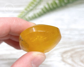 Yellow Fluorite Palm Stone #2