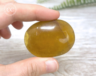 Yellow Fluorite Palm Stone #3