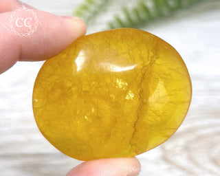 Yellow Fluorite Palm Stone #3