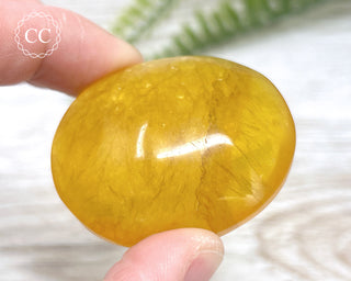 Yellow Fluorite Palm Stone #3