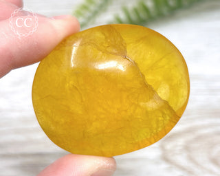 Yellow Fluorite Palm Stone #3