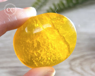 Yellow Fluorite Palm Stone #1