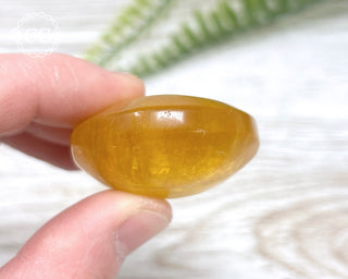 Yellow Fluorite Palm Stone #3