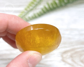 Yellow Fluorite Palm Stone #3