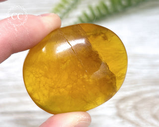 Yellow Fluorite Palm Stone #1