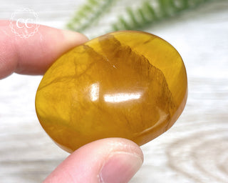 Yellow Fluorite Palm Stone #1