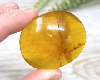 Yellow Fluorite Palm Stone #1