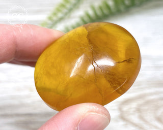 Yellow Fluorite Palm Stone #1