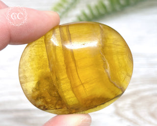 Yellow Fluorite Palm Stone #6