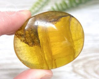 Yellow Fluorite Palm Stone #6