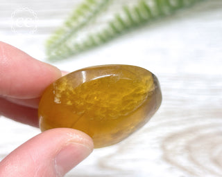 Yellow Fluorite Palm Stone #6