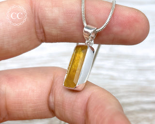 Yellow Sapphire Silver Necklace #3