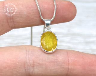 Yellow Sapphire Silver Necklace #2