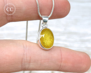 Yellow Sapphire Silver Necklace #2