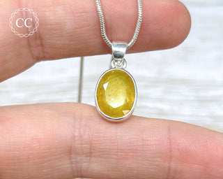 Yellow Sapphire Silver Necklace #2