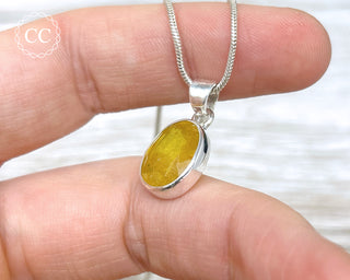 Yellow Sapphire Silver Necklace #2