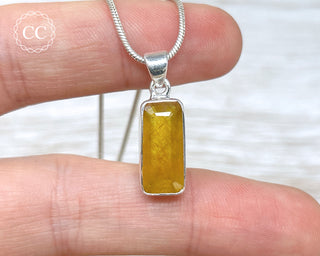 Yellow Sapphire Silver Necklace #3