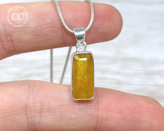 Yellow Sapphire Silver Necklace #3