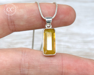 Yellow Sapphire Silver Necklace #3