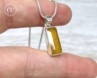 Yellow Sapphire Silver Necklace #3