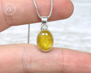 Yellow Sapphire Silver Necklace #2