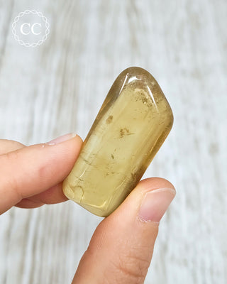 Natural Zambian Citrine Polished Crystal in hand