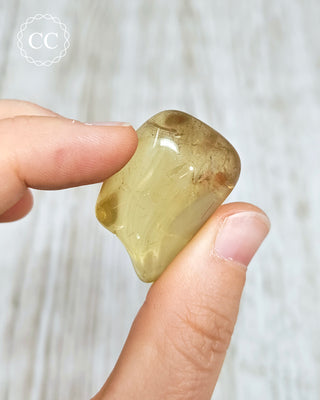 Natural Zambian Citrine Polished Crystal in hand