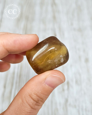 Natural Zambian Citrine Polished Crystal in hand