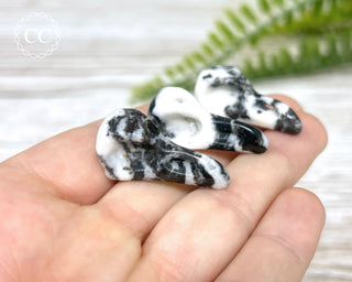 Mini Raven Skull - Zebra Marble