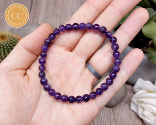 Amethyst 6mm Beaded Bracelet