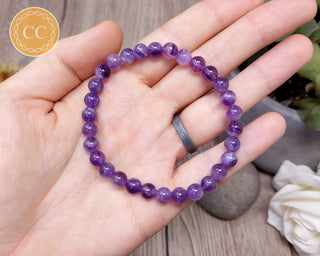 Amethyst 6mm Beaded Bracelet