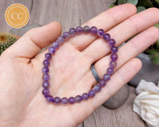 Amethyst 6mm Beaded Bracelet