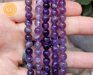 Amethyst 6mm Beaded Bracelet