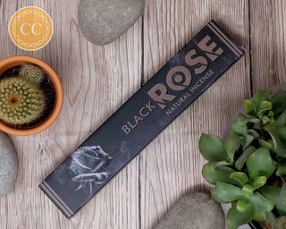  New Moon Aroma Black Rose Incense Sticks on wooden background