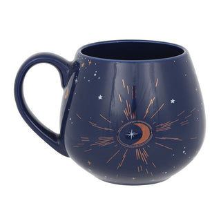 Blue Crescent Moon Ceramic Mug