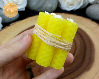 Mini Yellow Rolled Beeswax Candle