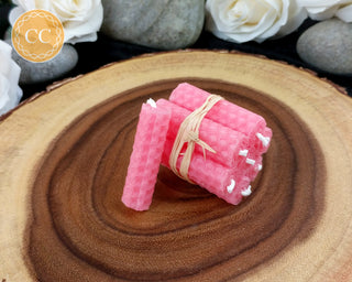 Mini Pink Beeswax Spell Candles